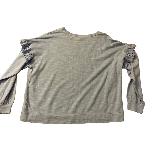 NWT Crown & Ivy Soft Blue Eyelet Lace Detail Long Sleeved Sweater‎ Size 3X - Picture 7 of 9